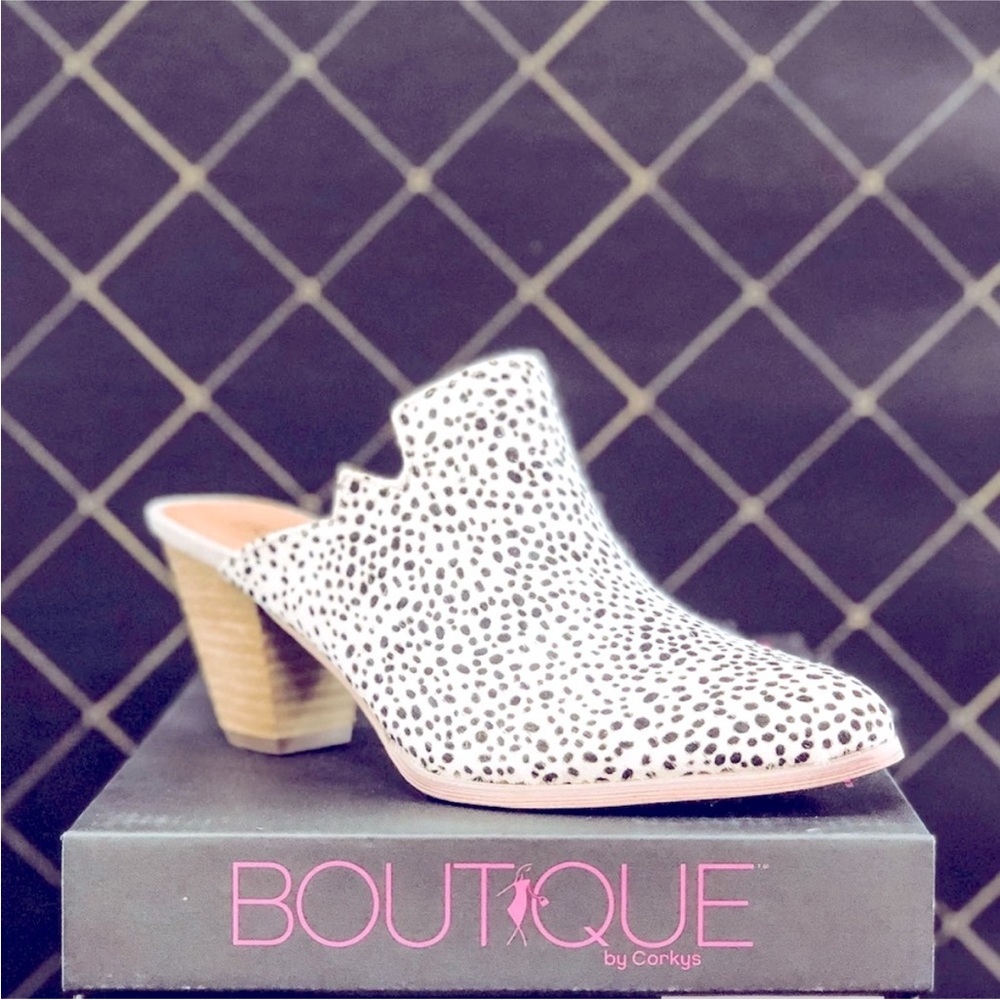 Corkys Black and White Spotted Mules - Picture 8 of 10